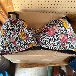 Torrid Multicolor Floral Leopard Bra